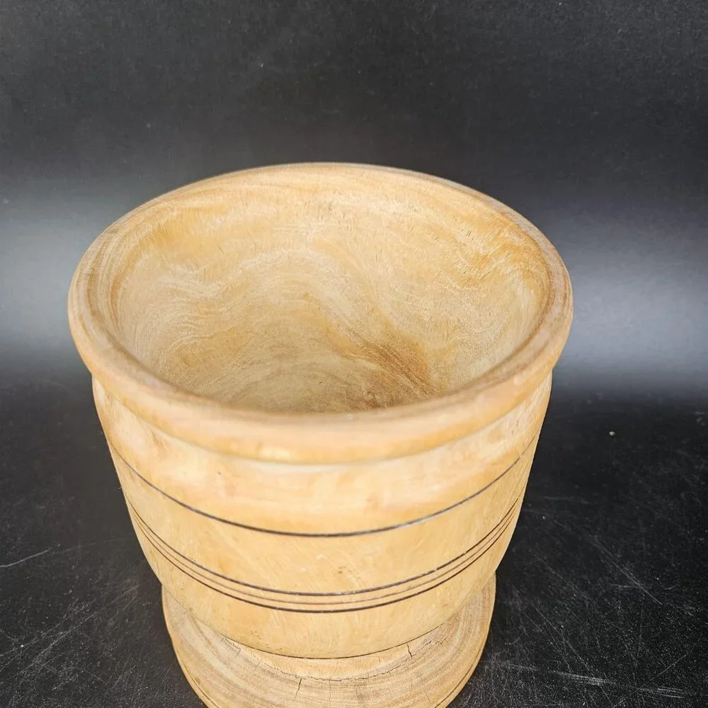 Hand Turned Wood Pedestal Vase Planter Goblet Rustic Boho Farmhouse Decor Home